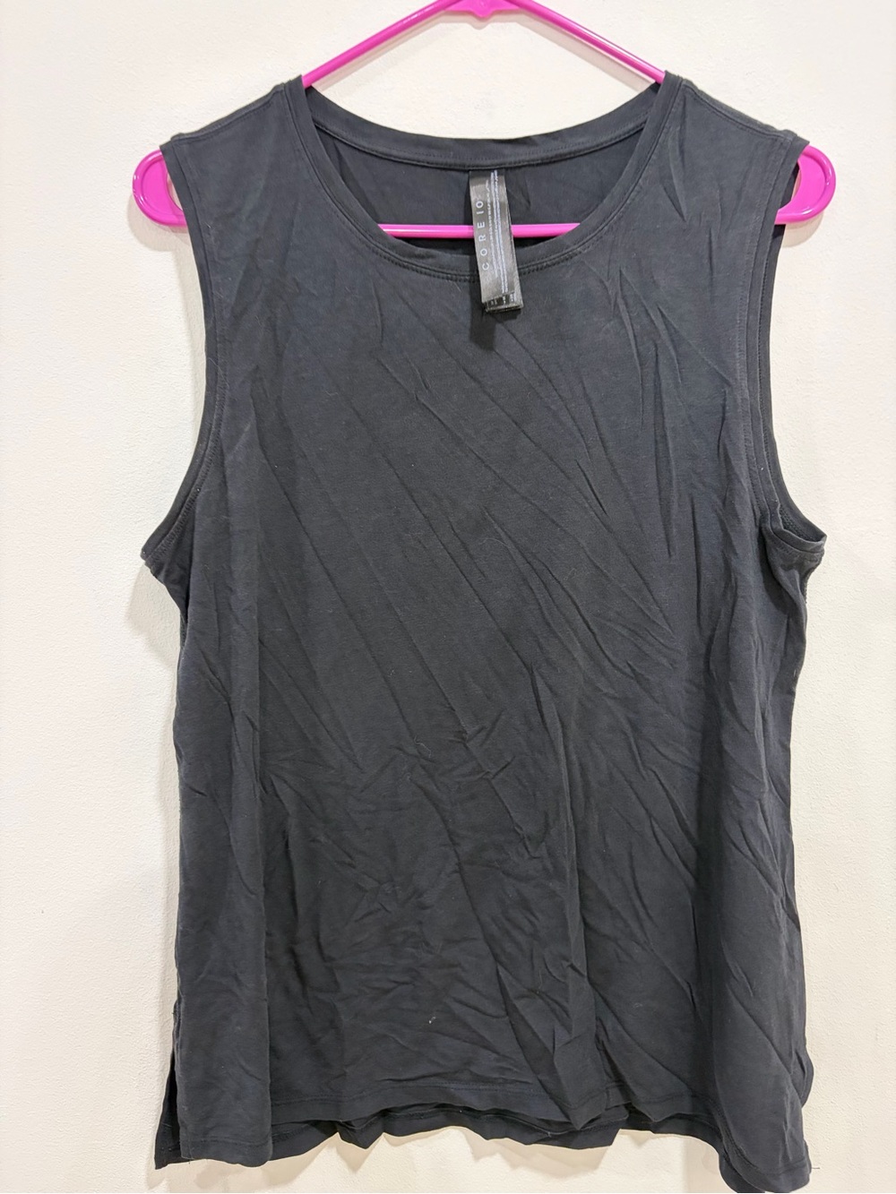 Women's Relaxed Crewneck Tank Top - Black